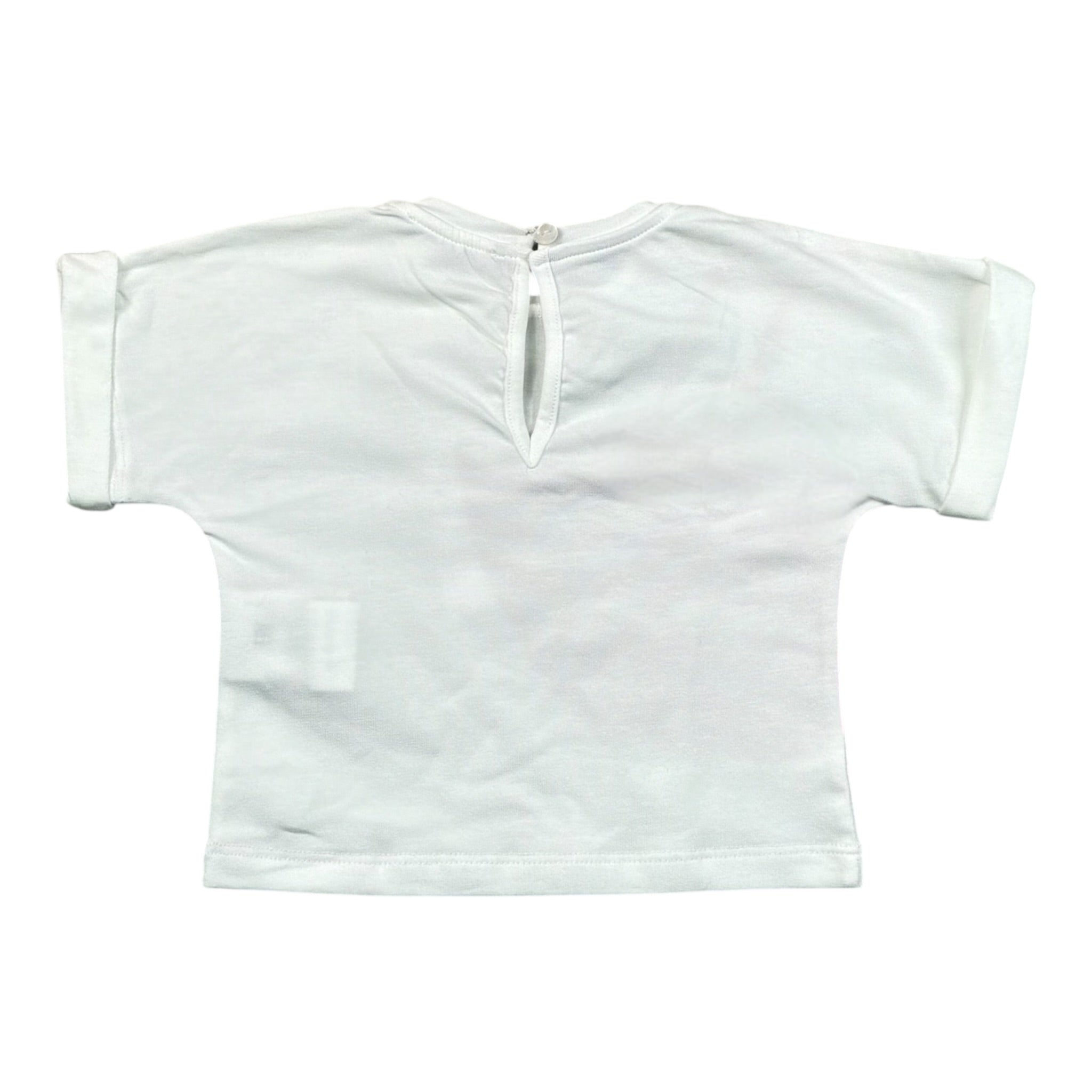 Miss Grant T-Shirt Girocollo tinta unita con Stampa Bianco per Neonata MG1277 BIANCO MISS GRANT 