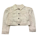 Miss Grant Giubbino In Denim Tinta Unita per Bambina MG1279 PANNA MISS GRANT 
