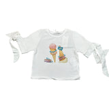 Miss Grant T-Shirt Girocollo tinta unita con Stampa Bianco per Bambina MG1317 BIANCO MISS GRANT 