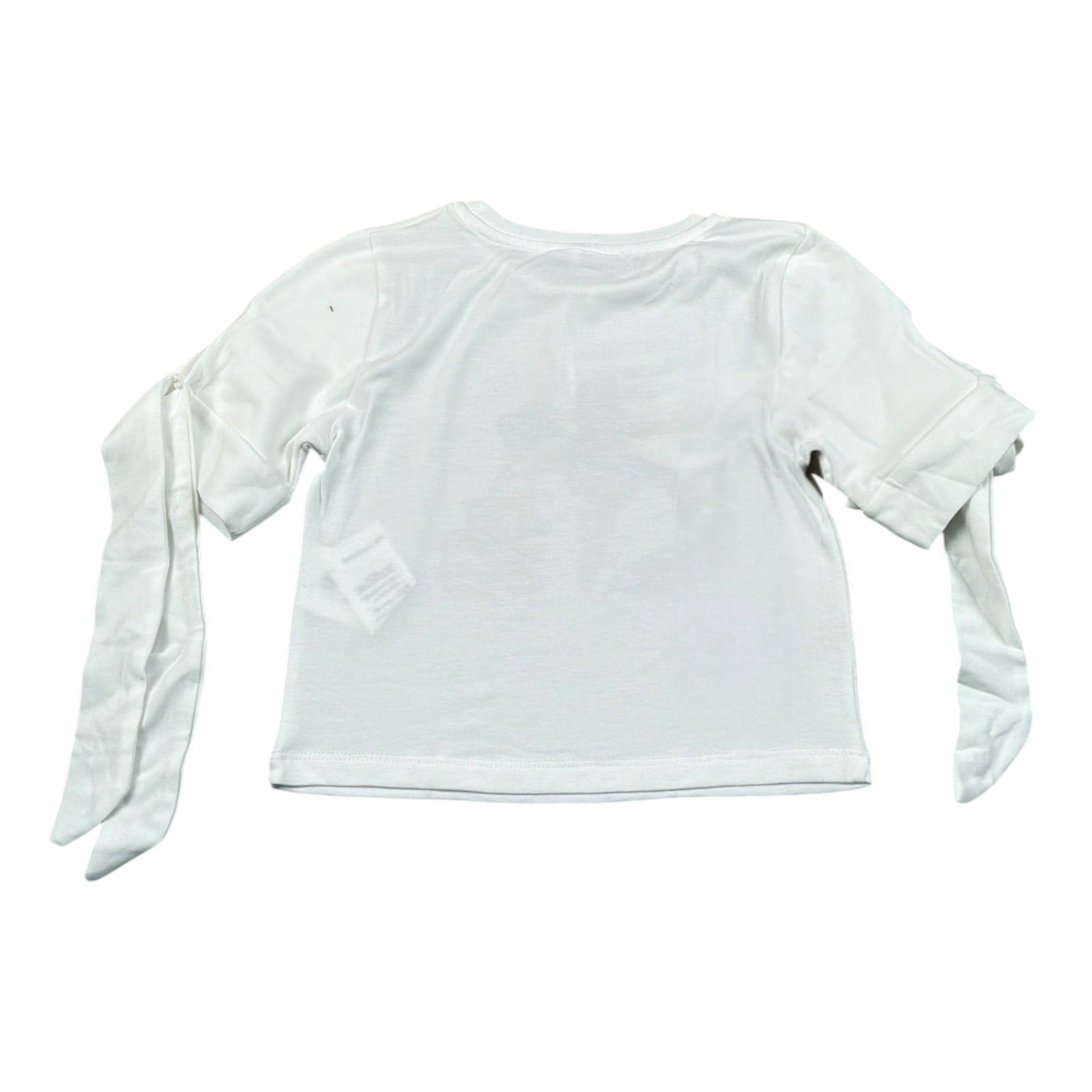 Miss Grant T-Shirt Girocollo tinta unita con Stampa Bianco per Bambina MG1317 BIANCO MISS GRANT 