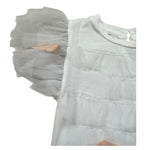 Miss Grant T-Shirt Girocollo Tinta Unita con Applicazioni per Neonata MG1335 BIANCO MISS GRANT 