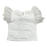 Miss Grant T-Shirt Girocollo tinta unita con Applicazioni Bianco per Neonata MG1335X BIANCO MISS GRANT 