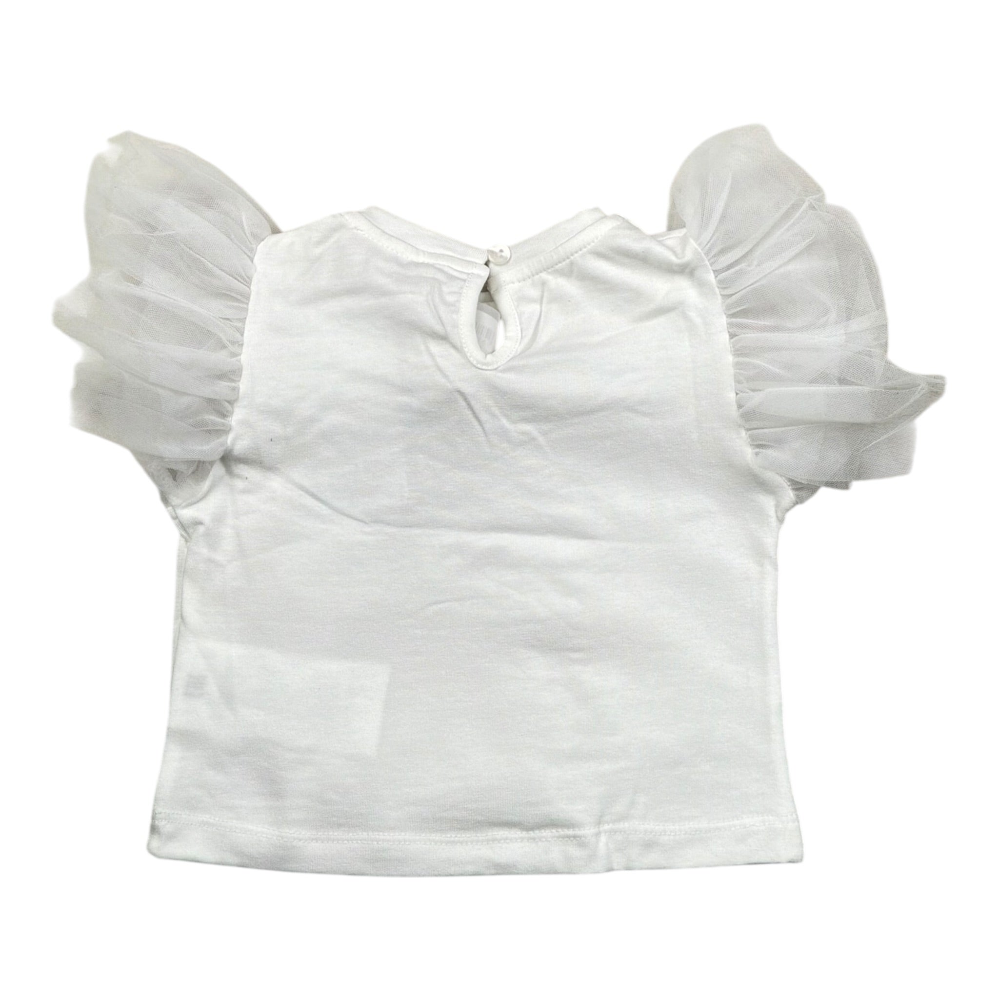 Miss Grant T-Shirt Girocollo tinta unita con Applicazioni Bianco per Bambina MG1335XJ BIANCO MISS GRANT 