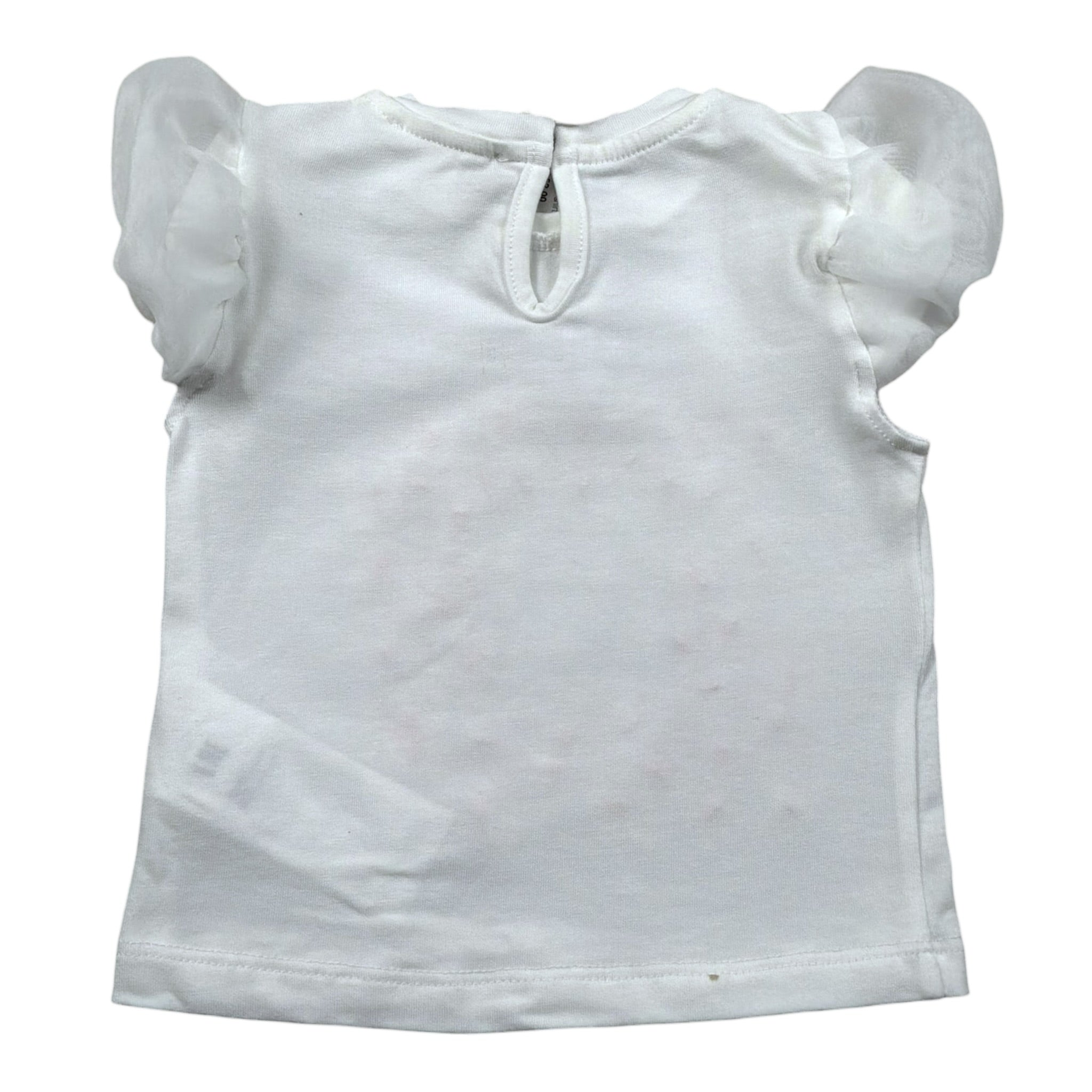 Miss Grant T-Shirt Girocollo Tinta Unita con Stampa In Contrasto per Neonata MG1336X BIANCO MISS GRANT 
