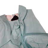 Miss Grant Abito tinta unita con Rouches Azzurro per Neonata MG1344 AZZURRO MISS GRANT 