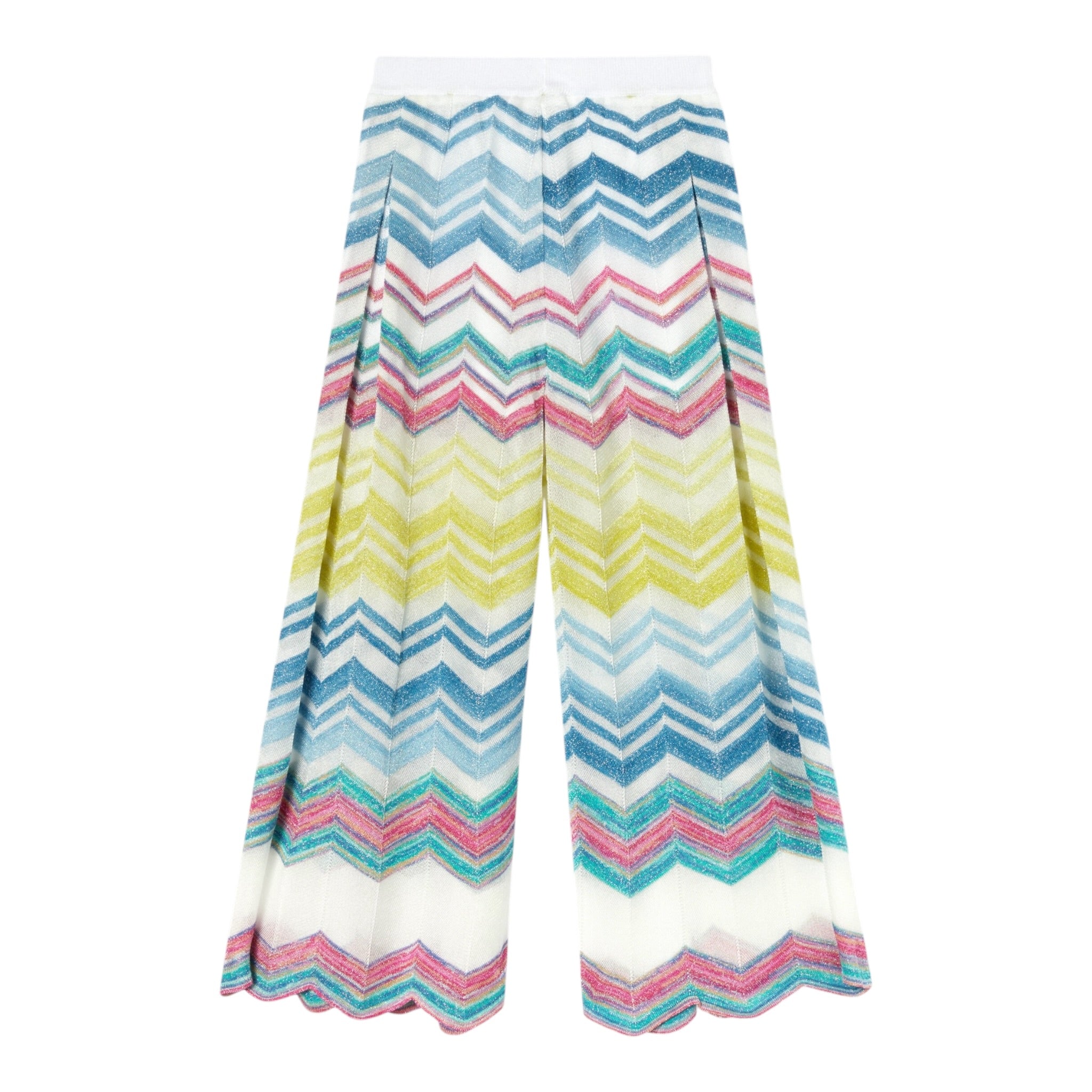 Missoni Pantalone Stampa Fantaisa Modello Palazzo per Bambina MU6B90 BIANCO MISSONI 
