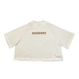 Missoni T-Shirt Girocollo Tinta Unita con Stampa per Bambina MV8B21 BIANCO MISSONI 