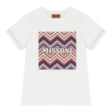 Missoni T-Shirt Girocollo Tinta Unita con Stampa per Bambino MV8P21 BIANCO MISSONI 