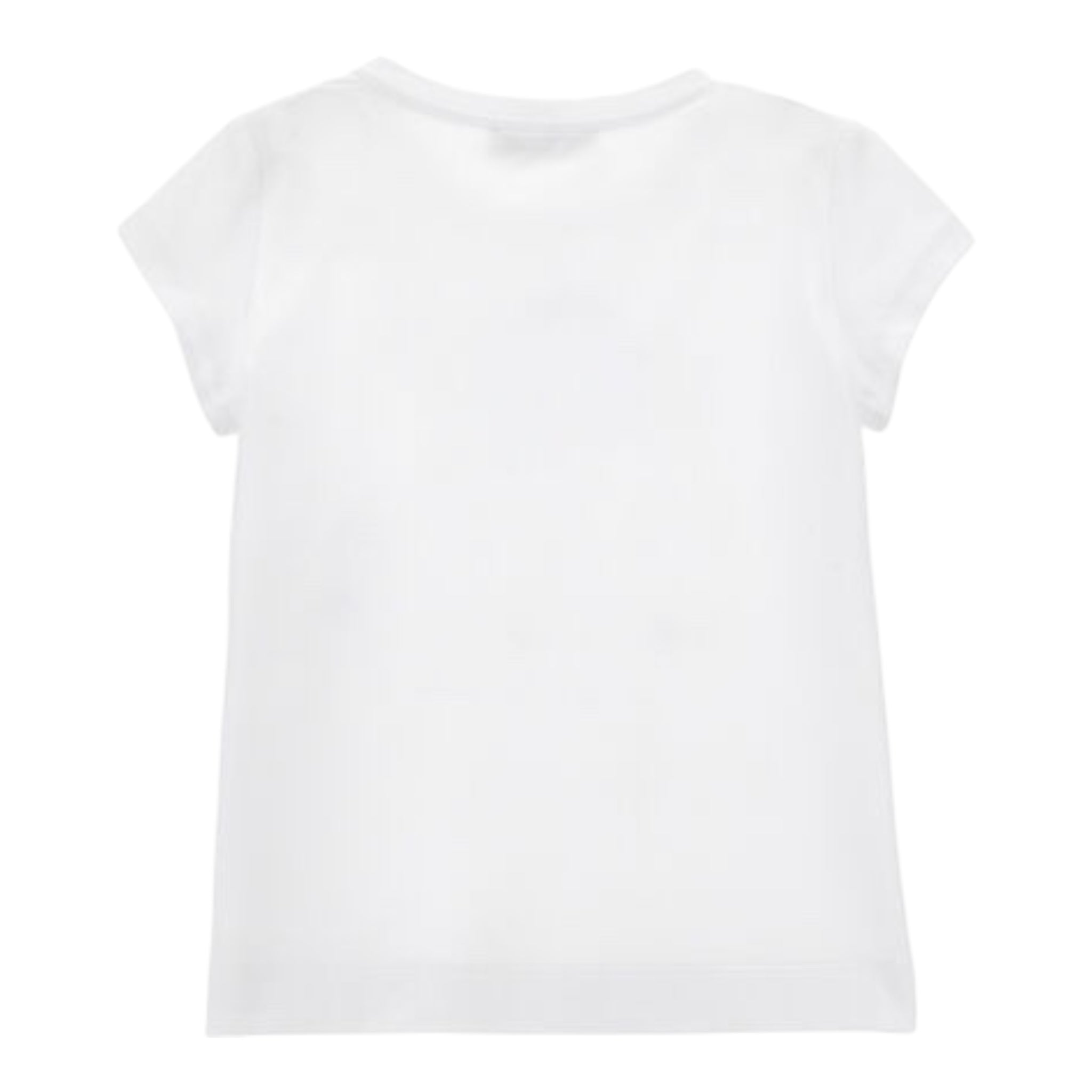 Monnalisa T-Shirt Girocollo Tinta Unita con Brillantini per Bambina 115622 BIANCO MONNALISA 