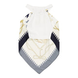 Monnalisa Completo 2 Pezzi Top-Short Stampa Fantasia per Bambina 11A419 BIANCO MONNALISA 