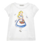 Monnalisa T-Shirt Girocollo Tinta Unita con Stampa per Bambina 11E622X BIANCO MONNALISA 