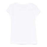 Monnalisa T-Shirt Tinta Unita Girocollo con Stampa per Bambina 11E626 BIANCO MONNALISA 