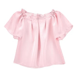 Monnalisa Camicia Mezza Manica Tinta Unita per Bambina 17E300J ROSA MONNALISA 