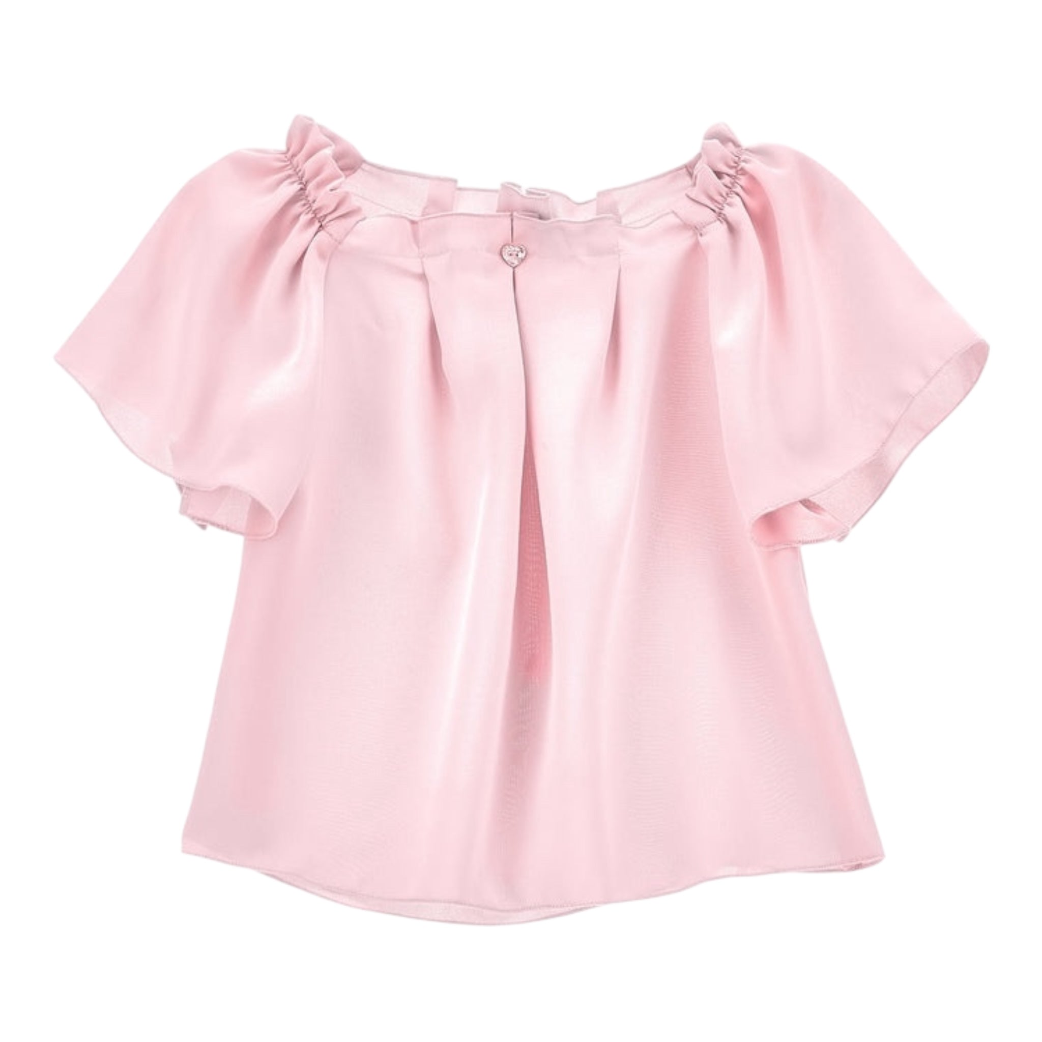 Monnalisa Camicia Mezza Manica Tinta Unita per Bambina 17E300J ROSA MONNALISA 