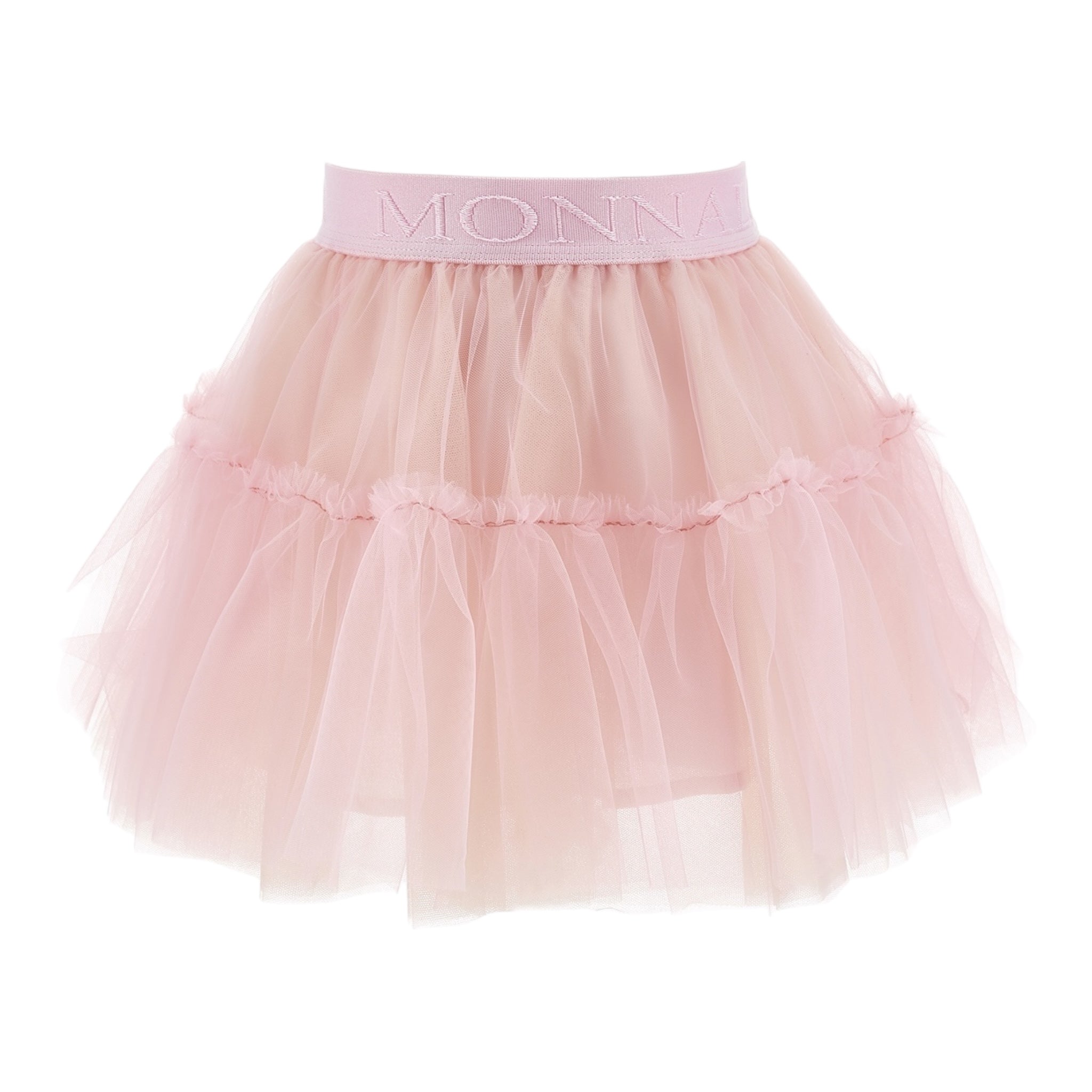 Monnalisa Gonna Tinta Unita con Tulle per Bambina 17EGONX ROSA MONNALISA 