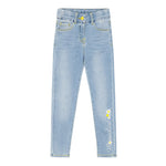 Monnalisa Jeans Tinta Unita con Girovita Regolabile per Bambina 199400 AZZURRO MONNALISA 
