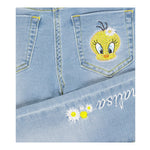 Monnalisa Jeans Tinta Unita con Girovita Regolabile per Bambina 199400 AZZURRO MONNALISA 