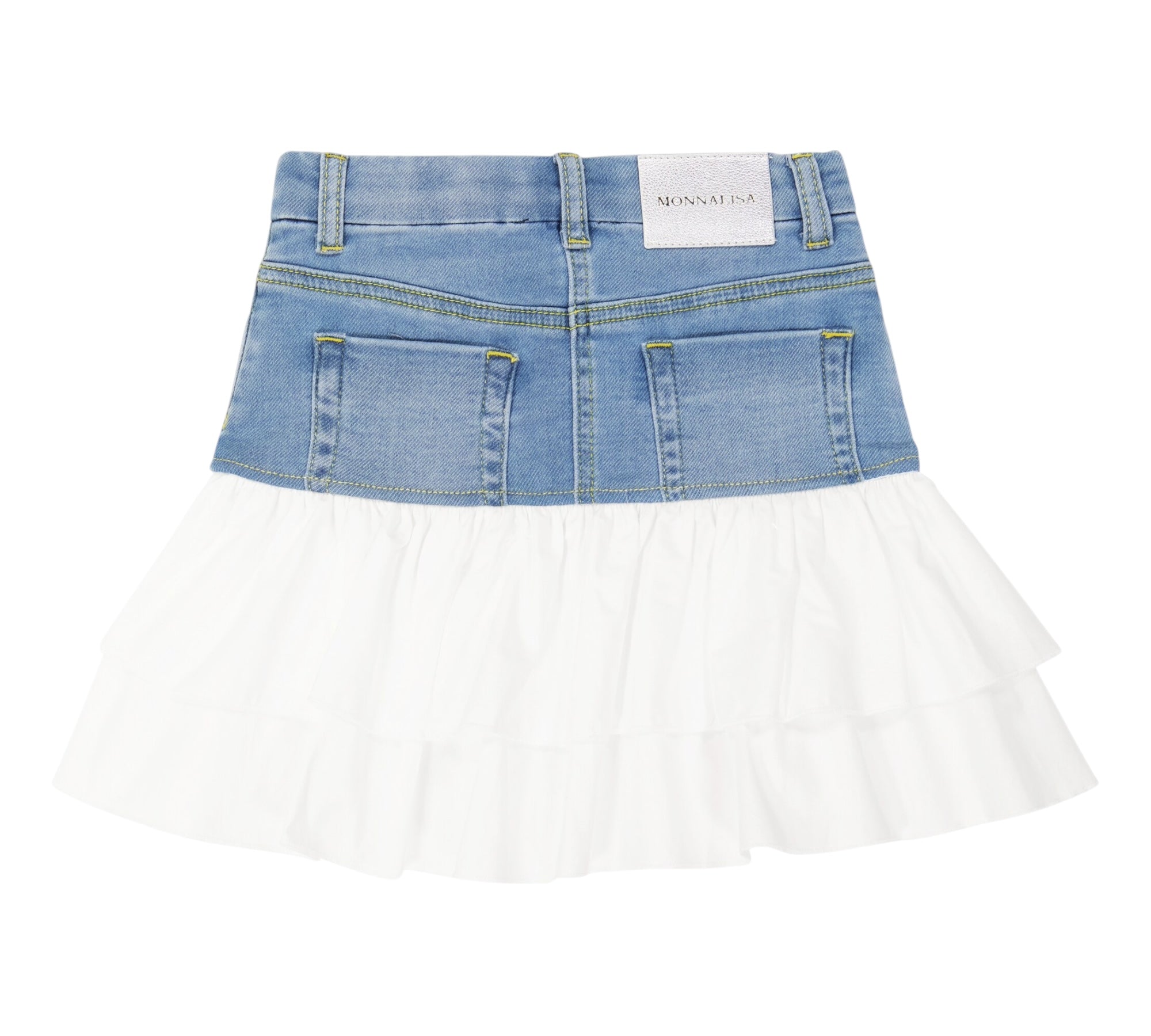 Monnalisa Gonna Tinta Unita con Girovita Regolabile per Bambina 199700 AZZURRO/BIANCO MONNALISA 