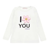 Monnalisa Shirt Girocollo Tinta Unita con Stampa per Neonata 19D632N BIANCO MONNALISA 