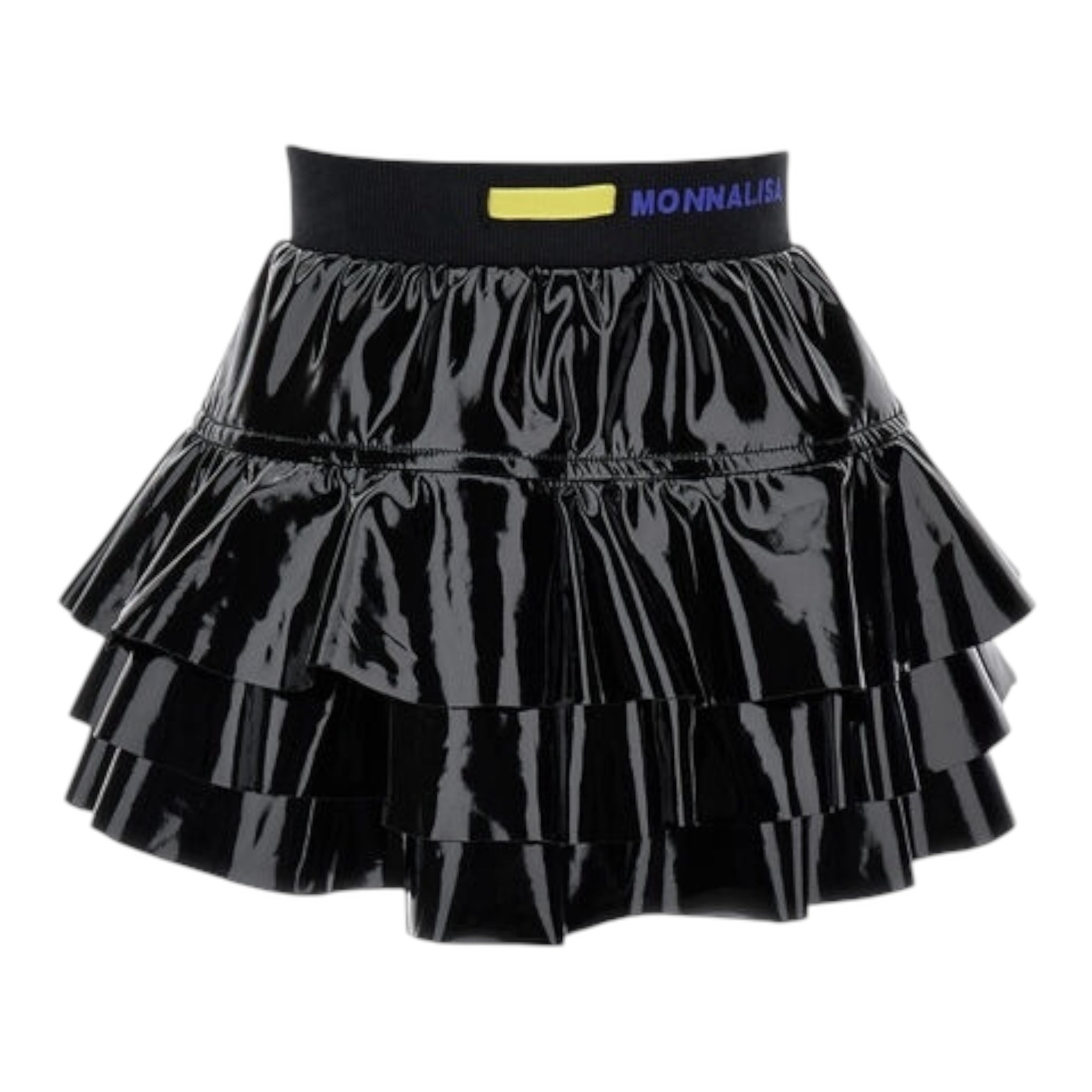 Monnalisa Gonna Tinta Unita In Ecopelle per Bambina 19D704 NERO MONNALISA 
