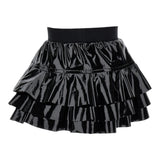 Monnalisa Gonna Tinta Unita In Ecopelle per Bambina 19D704 NERO MONNALISA 