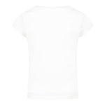 Monnalisa T-Shirt Girocollo Tinta Unita con Stampa per Bambina 19E603 BIANCO MONNALISA 