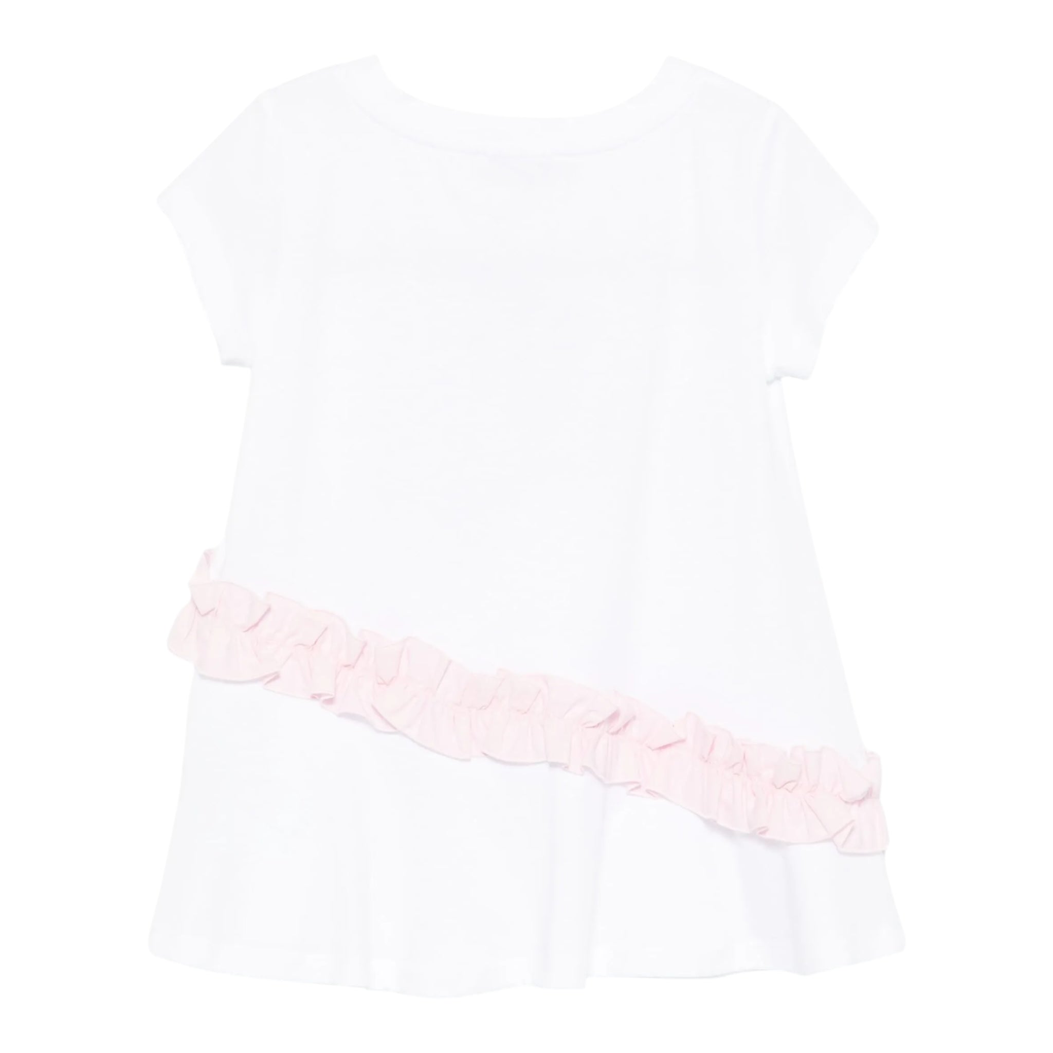 Monnalisa T-Shirt Girocollo Tinta Unita con Stampa per Bambino 19E606 BIANCO MONNALISA 
