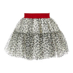 Monnalisa Gonna Tinta Unita con Fantasia Maculata per Bambina 19E706 BEIGE MONNALISA 