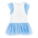 Monnalisa Abito Bicolore con Stampa E Brillantini per Neonata 19E918NX BIANCO MONNALISA 