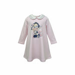 Monnalisa Abito Manica Lunga Tinta Unita con Stampa per Bambina 316918 ROSA MONNALISA 