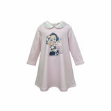 Monnalisa Abito Manica Lunga Tinta Unita con Stampa per Bambina 316918 ROSA MONNALISA 