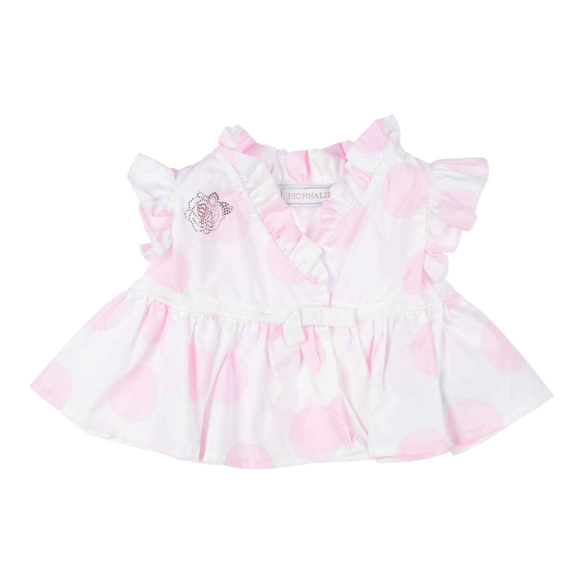 Monnalisa Camicia Mezza Manica Tina Unita per Neonata 31A301 BIANCO MONNALISA 
