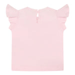 Monnalisa T-Shirt Girocollo Tinta Unita con Applicazioni per Neonata 31E613 ROSA MONNALISA 