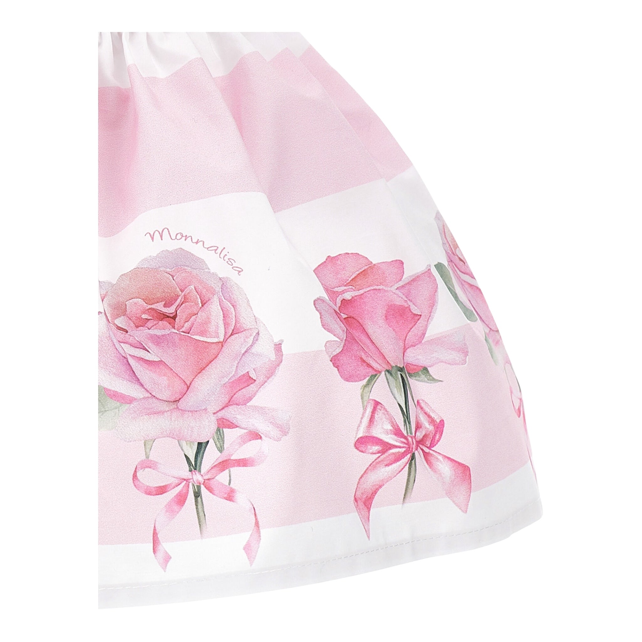 Monnalisa Gonna Bicolore con Stampa Rose per Neonata 31E700 BIANCO/ROSA MONNALISA 