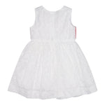 Monnalisa Abito Giromanica Tinta Unita con Ricami E Fiocco per Neonata 31E909 BIANCO MONNALISA 