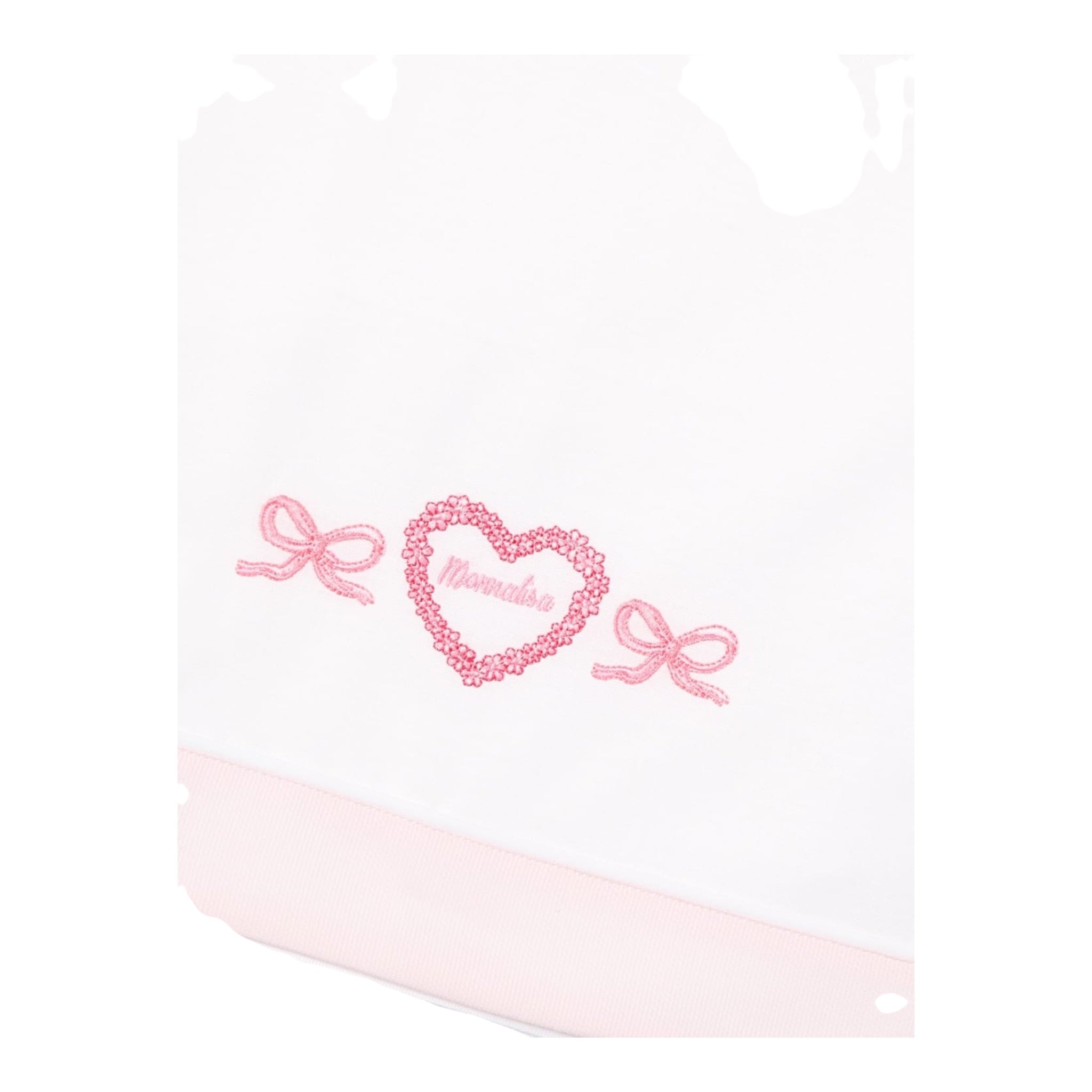 Monnalisa Set 3 Pezzi Lenzuola Tinta Unita con Stampa per Neonata 35D004 BIANCO MONNALISA 
