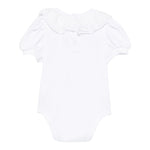 Monnalisa Body Tinta Unita Mezza Manica con Rouches per Neonata 37E300 BIANCO MONNALISA 