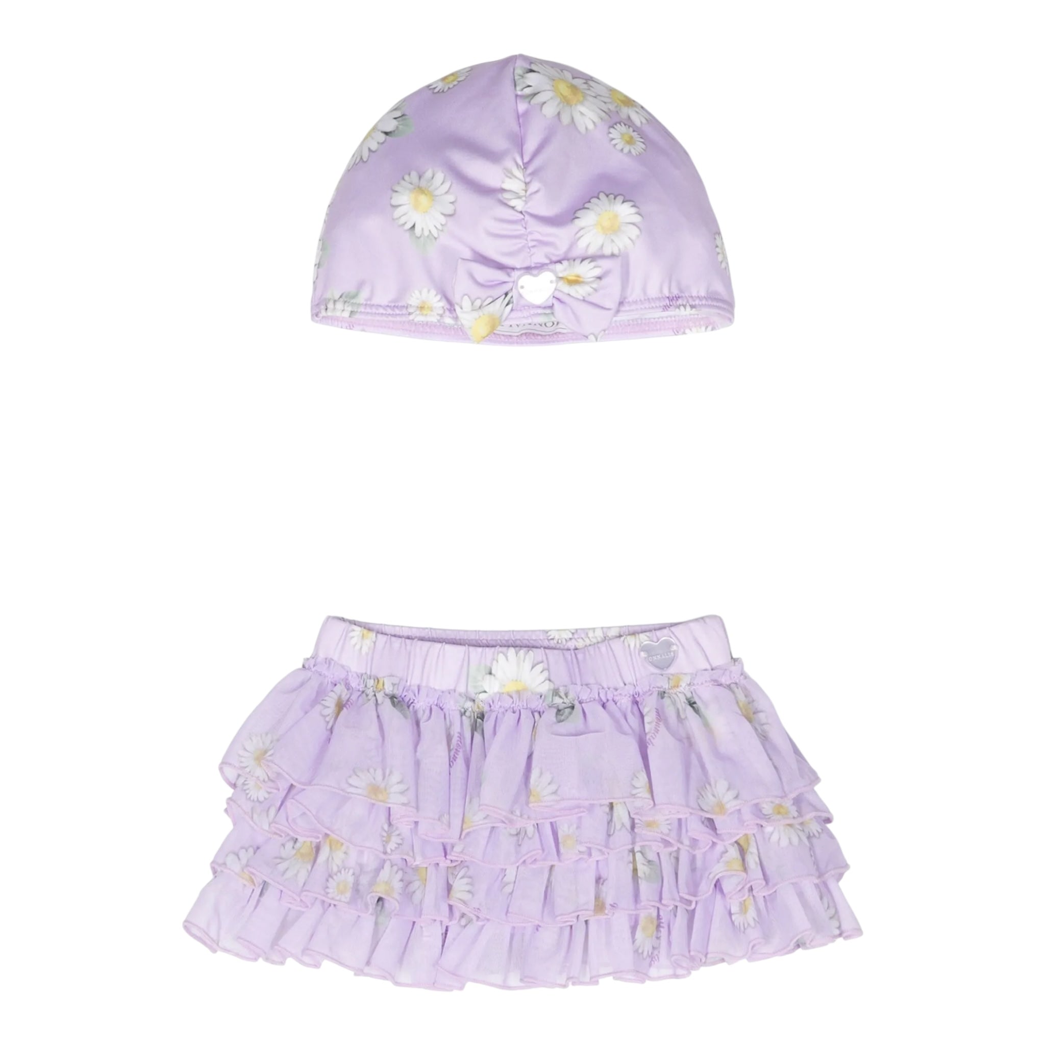 Monnalisa Set Gonna-Cuffia Tinta Unita per Bambina 39C051J LILLA MONNALISA 