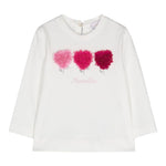 Monnalisa Shirt Girocollo Tinta Unita con Applicazioni per Neonata 39D601 BIANCO MONNALISA 