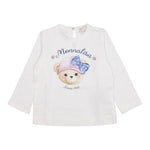 Monnalisa Shirt Girocollo Tinta Unita con Stampa per Neonata 39D612 BIANCO MONNALISA 