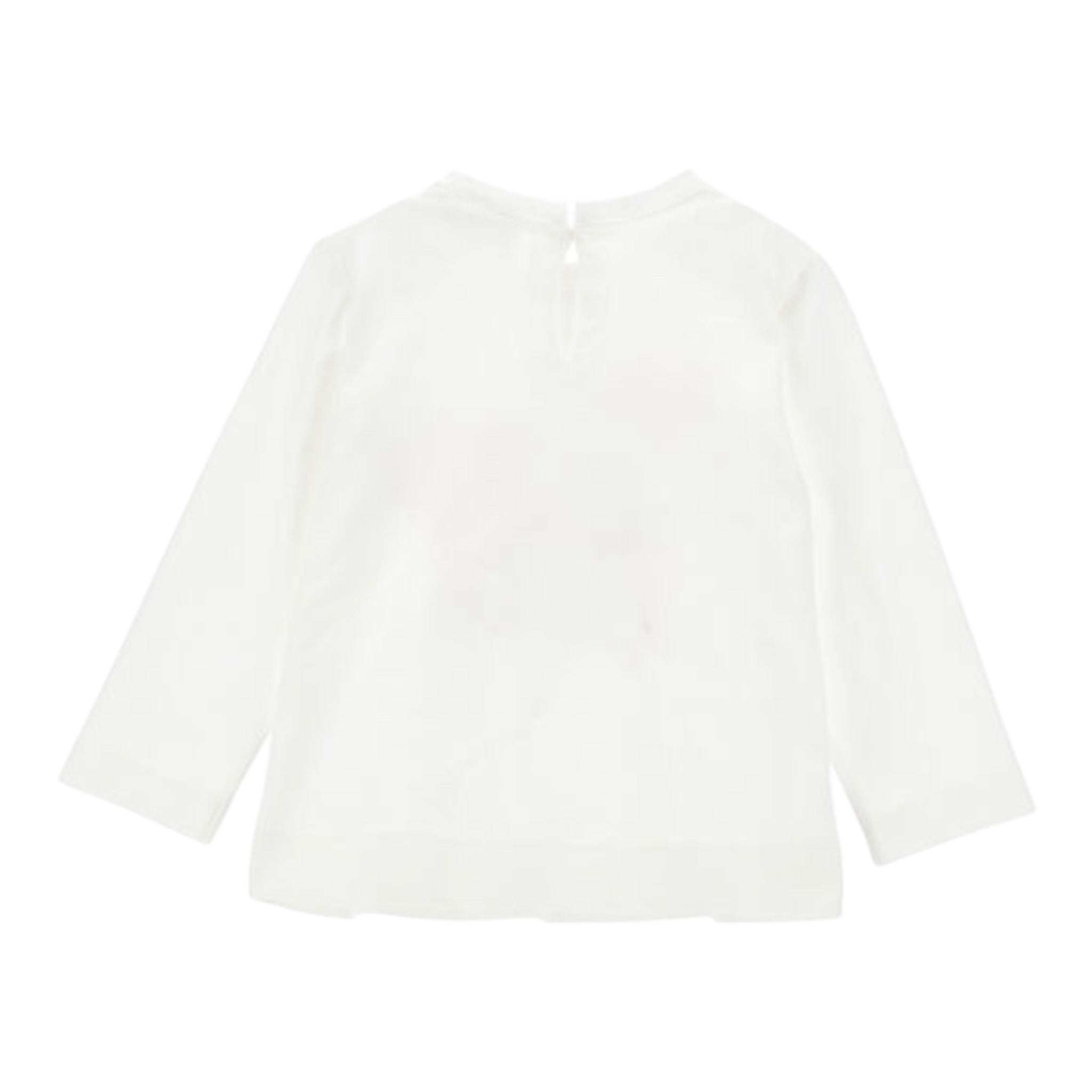 Monnalisa Shirt Tinta Unita con Stampa E Brillantini per Neonata 39D626 BIANCO MONNALISA 