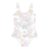 Monnalisa Costume Intero Tinta Unita con Stampa per Neonata 39E045 BIANCO MONNALISA 