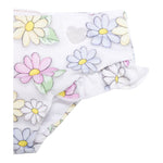 Monnalisa Set 3 Pezzi Costume-Gonna-Fascia Tinta Unita con Stampa per Neonata 39E048 BIANCO MONNALISA 