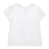 Monnalisa T-Shirt Girocollo Tinta Unita con Brillantini per Neonata 39E610 BIANCO MONNALISA 