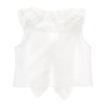Monnalisa Camicia Giromanica Tinta Unita con Rouches per Bambina 41E302 BIANCO MONNALISA 