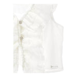 Monnalisa Camicia Giromanica Tinta Unita con Rouches per Bambina 41E302 BIANCO MONNALISA 