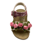 Monnalisa Sandalo Bicolore con Paillettes per Neonata 5723 BIANCO MONNALISA 