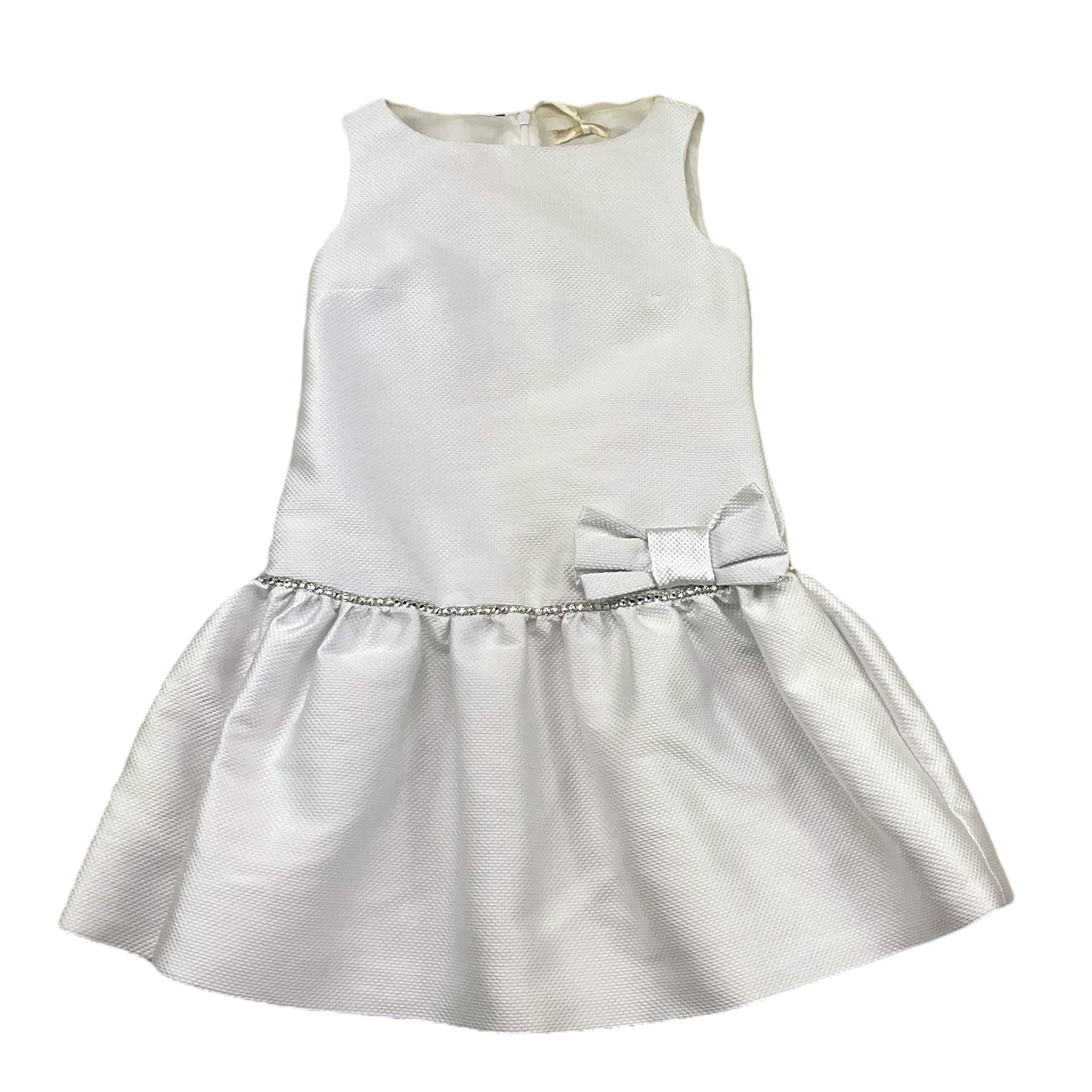 Monnalisa Abito Cerimonia Tinta Unita Giromanica per Bambina 711922 BIANCO MONNALISA 