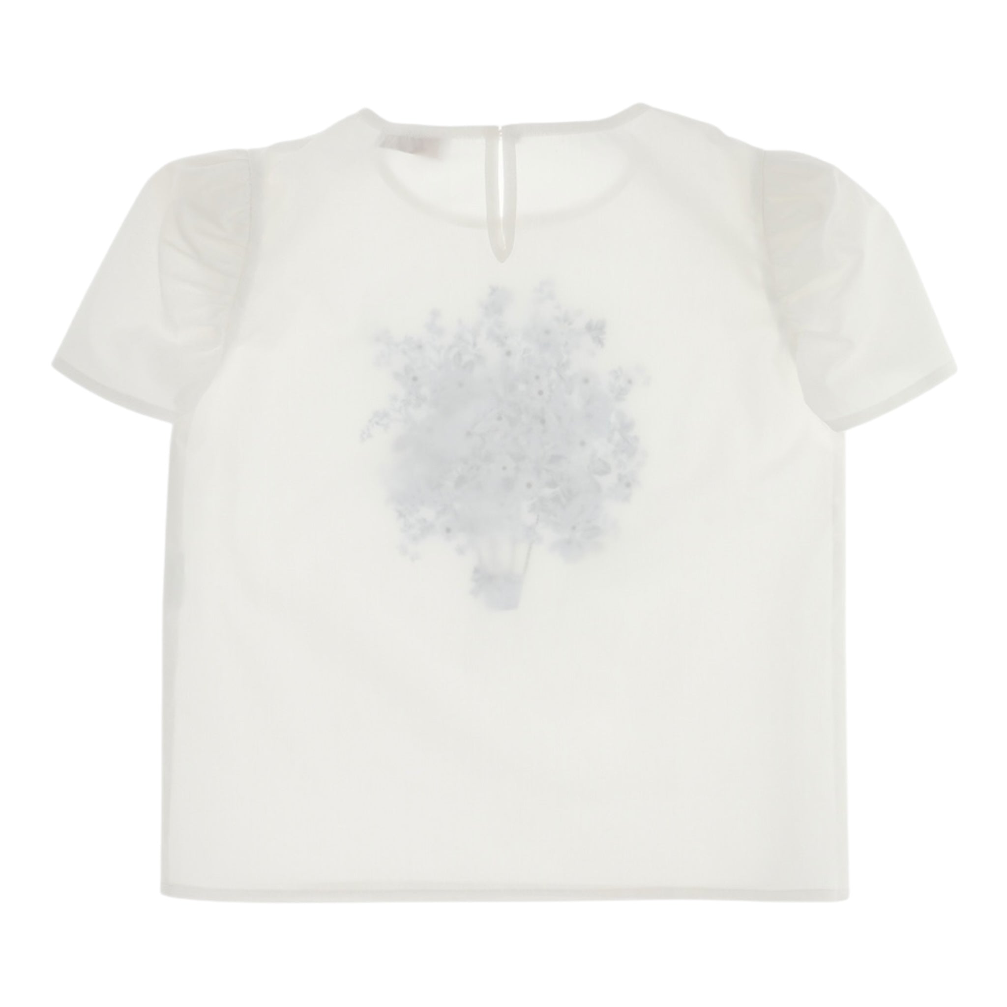 Monnalisa Camicia Mezza Manica Tinta Unita con Stampe per Bambina 719607 PANNA MONNALISA 