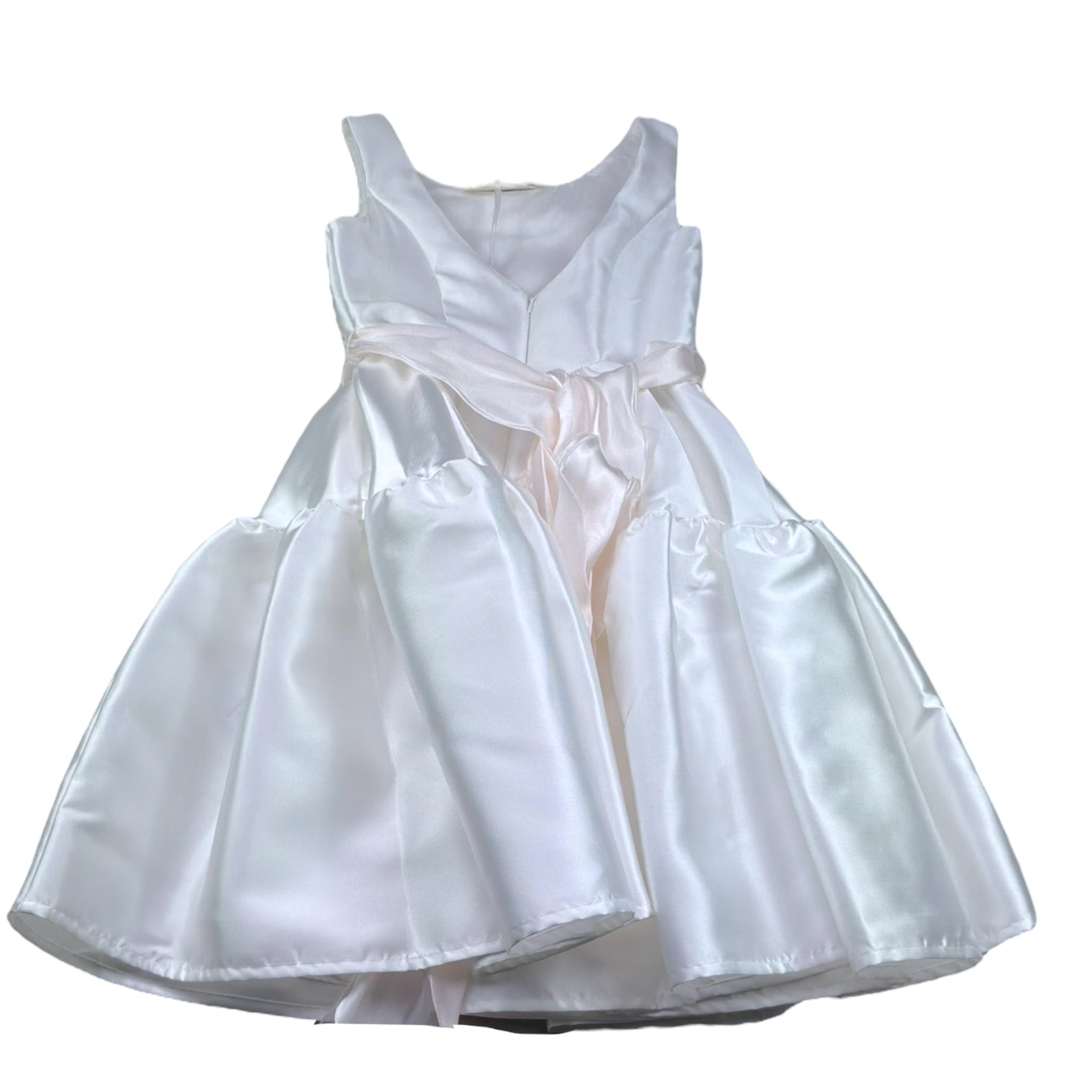 Monnalisa Abito Cerimonia Tinta Unita Giromanica per Bambina 71C902 BIANCO MONNALISA 